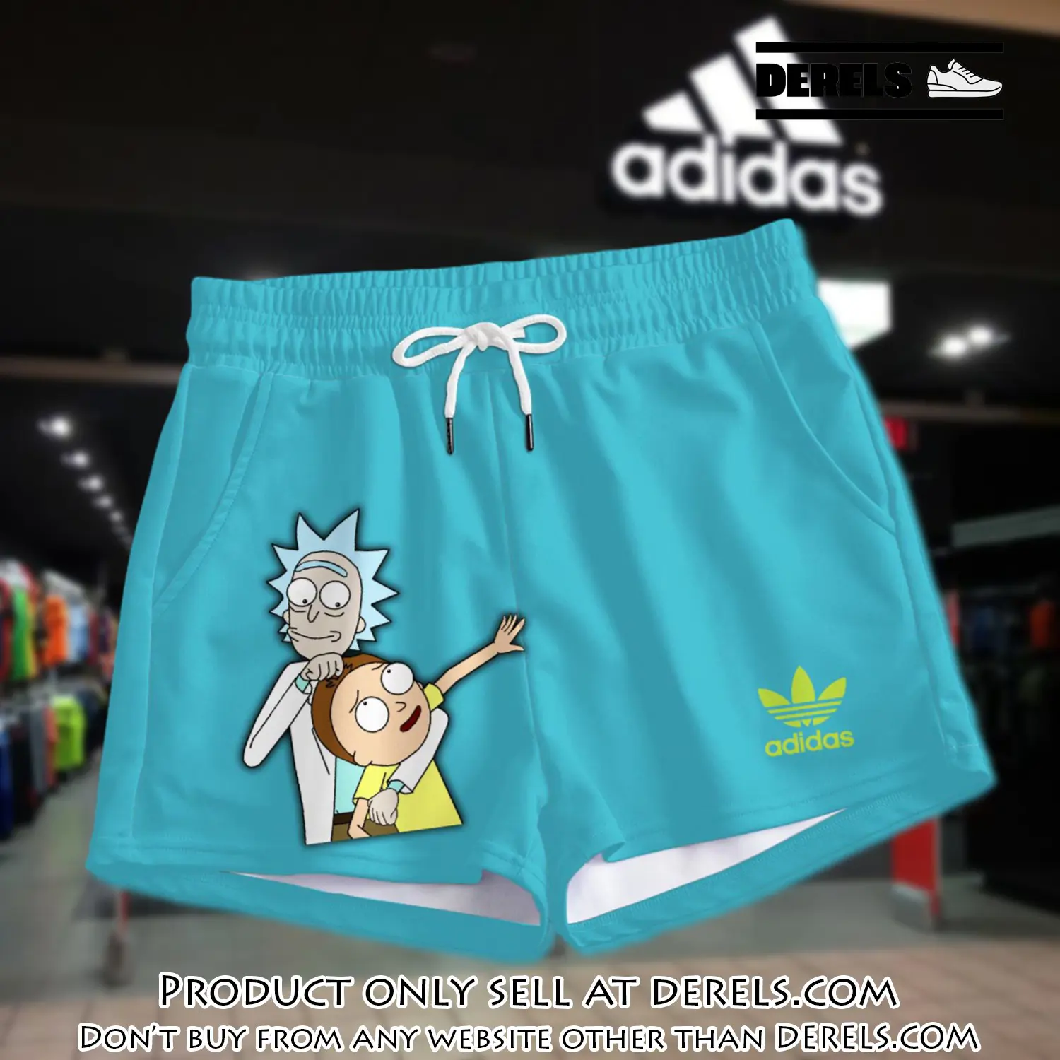 Premium rick and morty in adidas women shorts lady beach shorts wms1084 dr3459581